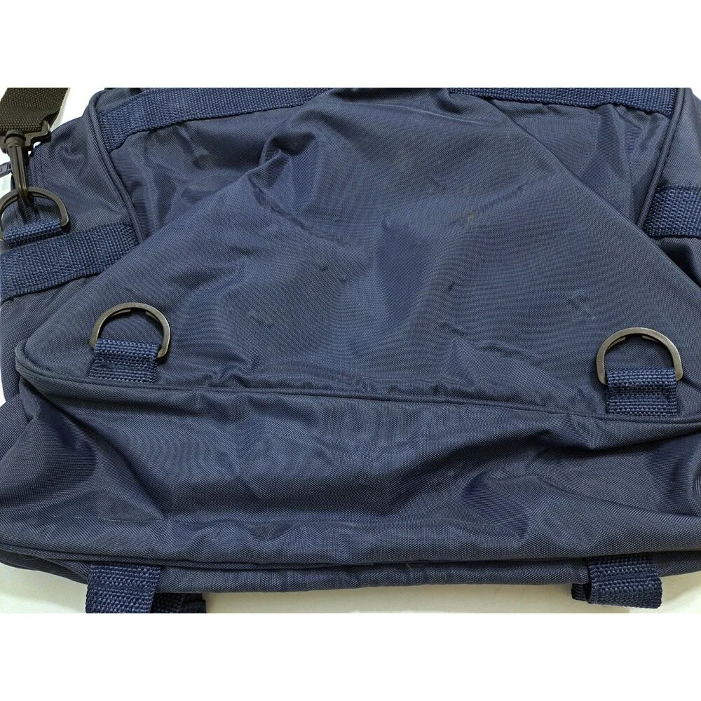 Vintage 80s Adidas B106 Messenger Bag Blue Nylon Made Taiwan Metal Zipper RARE